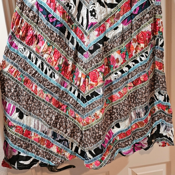 Mixed Media Maxi Skirt Vintage Originals High Waist A Line Blanket Stitch 4 NWT - Picture 10 of 16